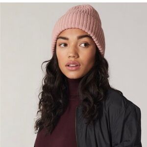 Cozy Pink Knit Beanie Toque Winter Hat dusty rose